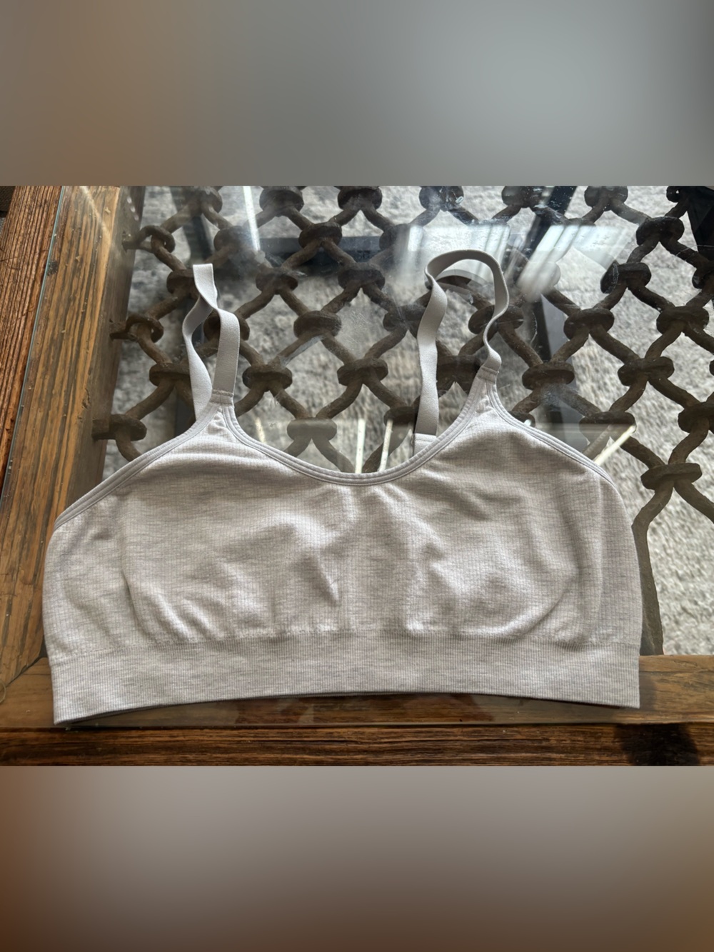 Bombas Light Gray Ribbed Everyday Bralette